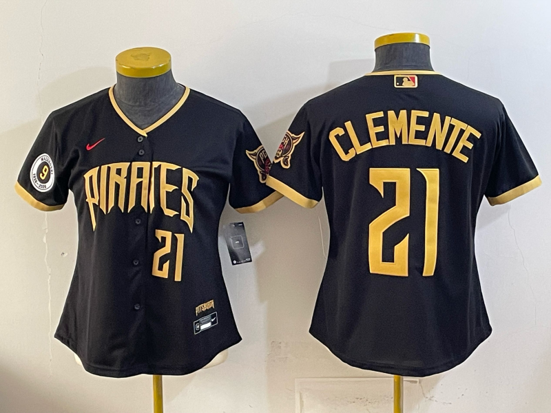 Youth Pittsburgh Pirates #21 Clemente black Game 2026 Nike MLB Jersey 051905->women mlb jersey->Women Jersey